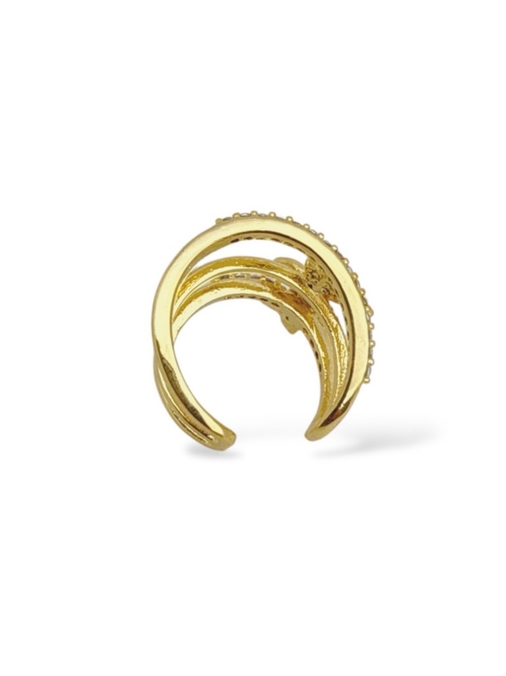 Butterfly Ear Cuff Gold Plated Real Zirconia - Picture 5 of 10